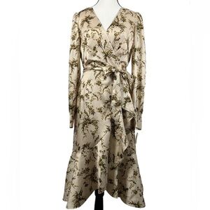 ANTONIO MELANI Birch Loden Long Sleeve Floral Satin Dress | Size 2 | NWT!